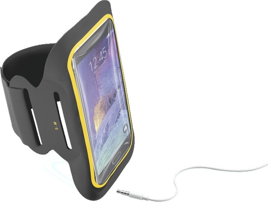 Sportovní soft pouzdro CellularLine ARMBAND FITNESS, pro smartphony do velikosti 5,5", černé
