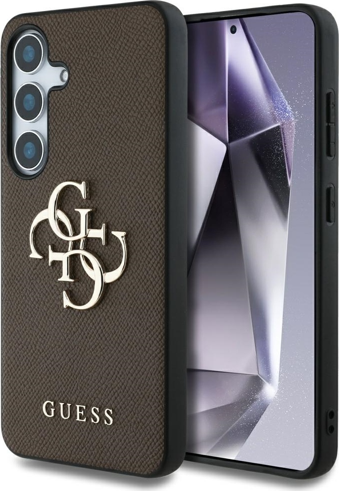 Pouzdro Guess Grained Big 4G Logo Small Classic Logo pro Samsung Galaxy S25 Plus hnědé