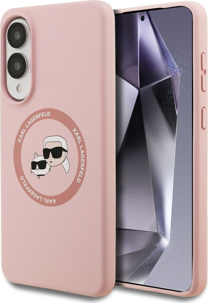 Pouzdro Karl Lagerfeld pro Samsung Galaxy S25 Edge MAGNETICKÉ SILIKONOVÉ POUZDRO růžové