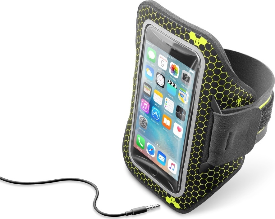 Sportovní neoprénové pouzdro CellularLine ARMBAND RUNNING, pro smartphony do velikosti 5,2", černá