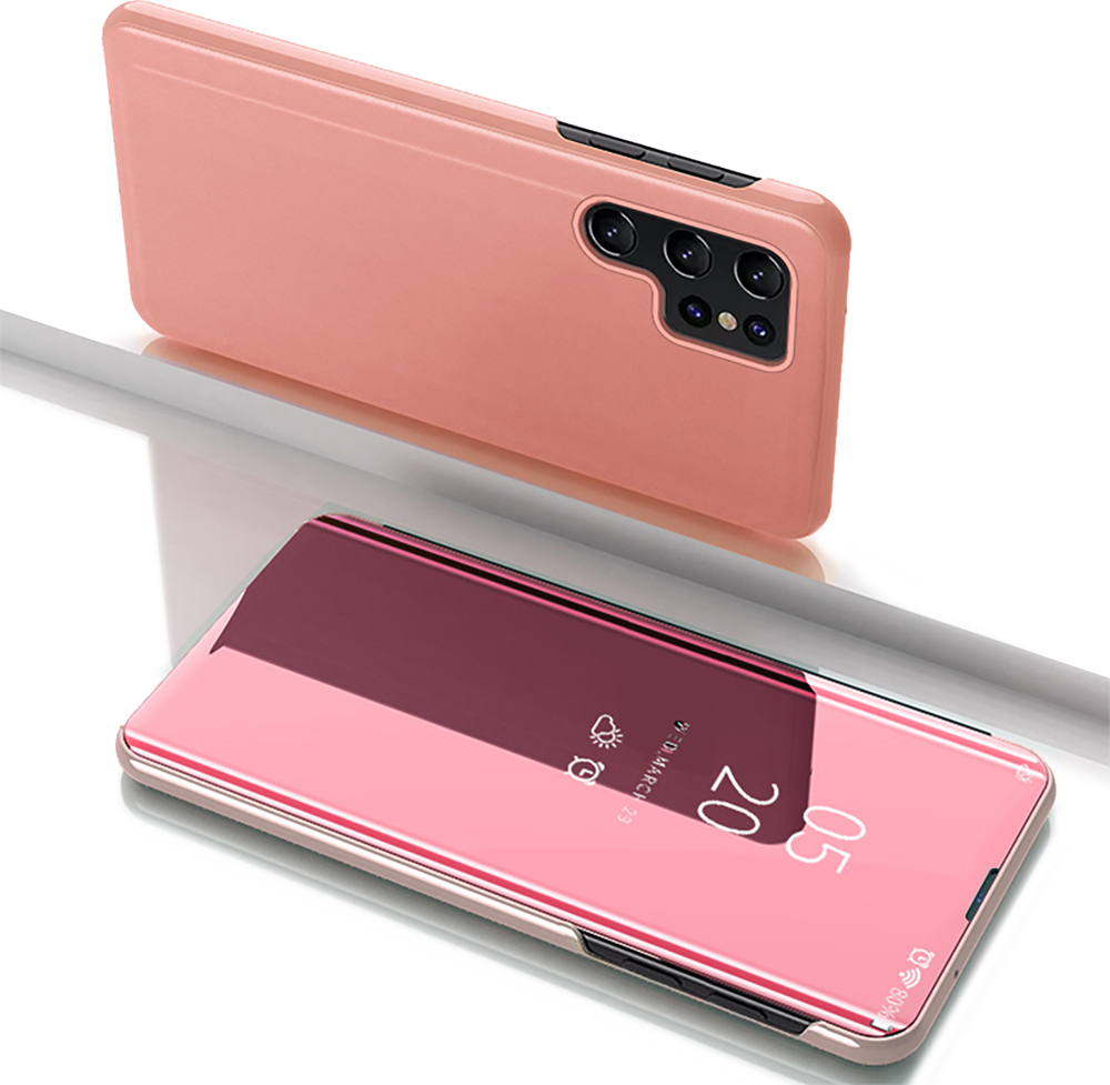 Pouzdro Clear View pro Samsung Galaxy S25 Ultra Flip Cover - růžové