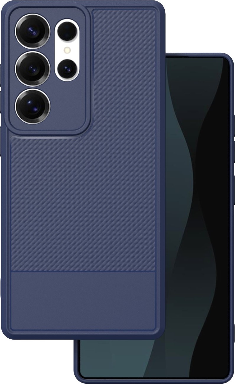 Simple Carbon kryt pro Samsung Galaxy S25 Ultra modrý