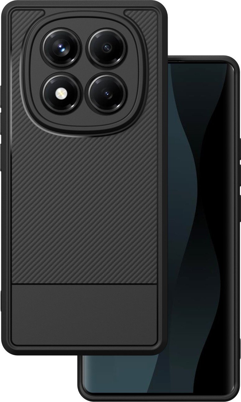 Jednoduchý karbonový kryt pro Xiaomi Redmi Note 14 Pro 5G (Global) / Note 14 Pro Plus 5G (Global) černý