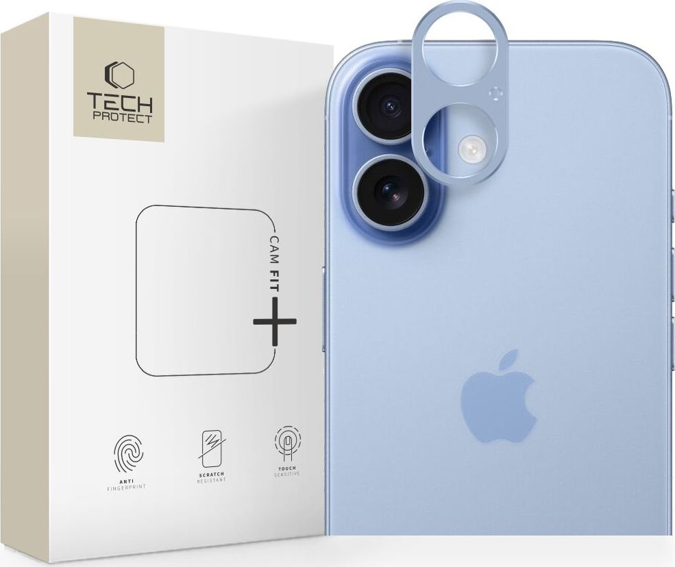 Ochranný kryt na čočku fotoaparátu TECH-PROTECT CAMALLOY FIT+ IPHONE 17 MIST BLUE