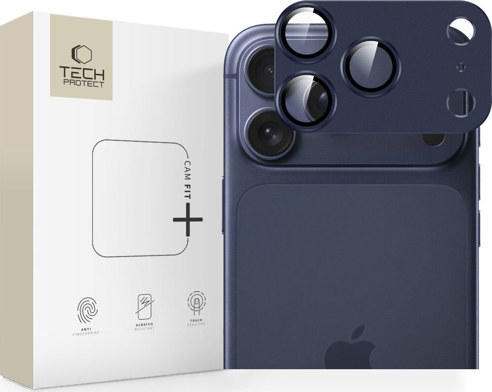 Ochranné sklo na čočku fotoaparátu TECH-PROTECT CAMFULL FIT+ IPHONE 17 PRO DEEP BLUE