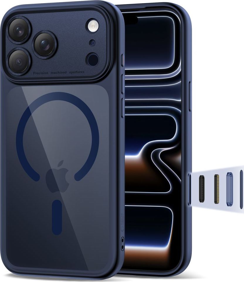 TECH-PROTECT MAGPEAK MAGSAFE CC IPHONE 17 PRO DEEP BLUE/CLEAR