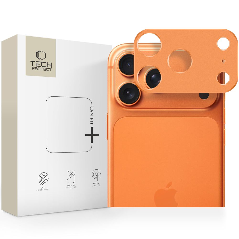 Ochranný kryt na čočku fotoaparátu TECH-PROTECT CAMALLOY FIT+ IPHONE 17 PRO MAX COSMIC ORANGE