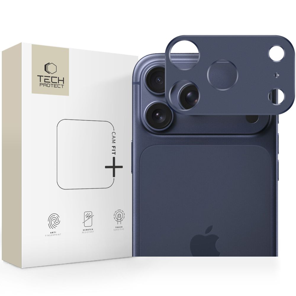 Ochranný kryt na čočku fotoaparátu TECH-PROTECT CAMALLOY FIT+ IPHONE 17 PRO MAX DEEP BLUE