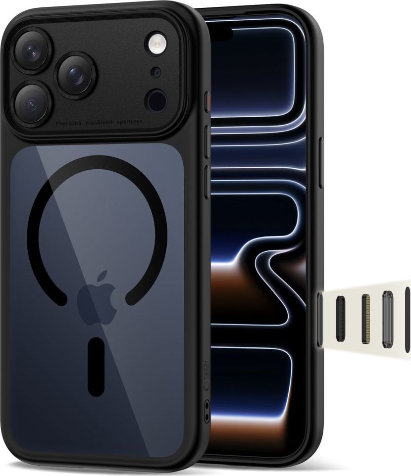 TECH-PROTECT MAGPEAK MAGSAFE CC IPHONE 17 PRO MAX BLACK/CLEAR