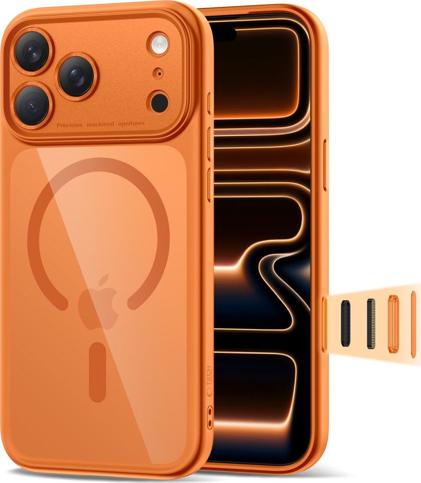 TECH-PROTECT MAGPEAK MAGSAFE CC IPHONE 17 PRO MAX COSMIC ORANGE/CLEAR