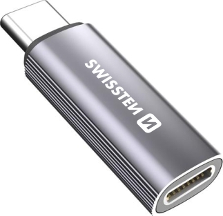 NABÍJECÍ ADAPTÉR SWISSTEN USB-C (samec) / LIGHTNING (samice) STŘÍBRNÝ