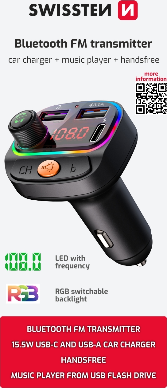 SWISSTEN FM TRANSMITTER RGB