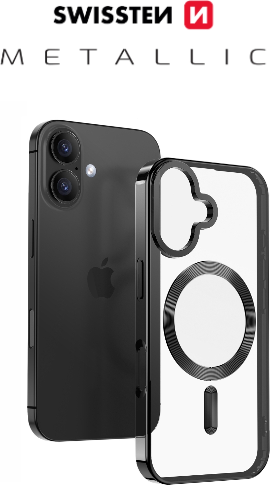 POUZDRO SWISSTEN CLEAR JELLY MagStick METALLIC PRO APPLE IPHONE AIR ČERNÉ