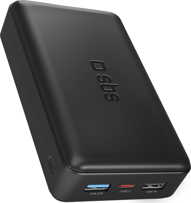 Rychlonabíjecí powerbanka: 20 000 mAh, 2 USB porty, černá