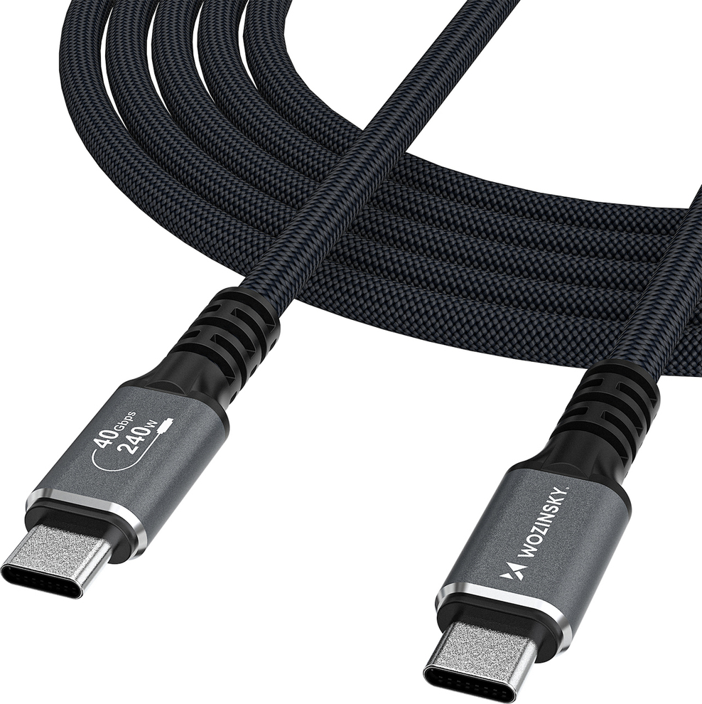 Wozinsky WPS-UY42S USB-C kabel Thunderbolt 4 240W 2m 4K - černý