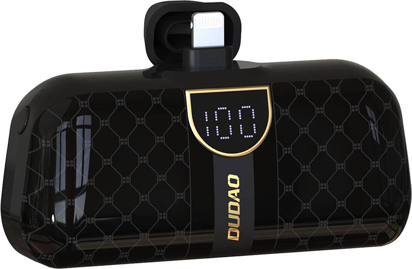 Mini powerbanka Dudao K20SL 5000mAh s konektory Lightning / USB-C - černá