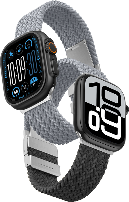 Sada 2 řemínků AmazingThing Blend pro Apple Watch 45/46/49 mm - šedo-černý/šedý