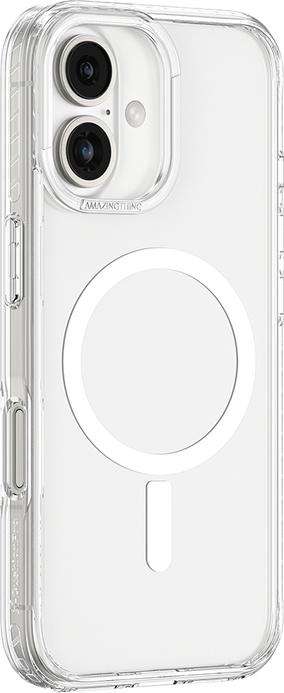 Pouzdro AmazingThing Titan Pro Mag s magnetickým kroužkem pro iPhone 16 Plus - průhledné