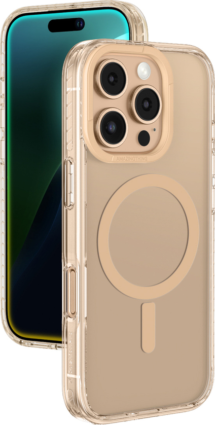 Pouzdro AmazingThing Titan Pro Mag s magnetickým kroužkem pro iPhone 16 Pro – růžovo-zlaté