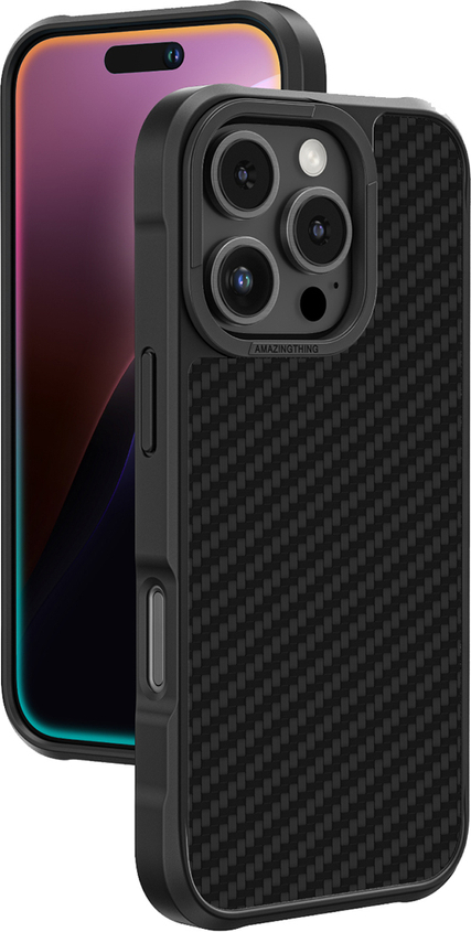 Pouzdro AmazingThing Titan Max s aramidovými vlákny 1500D pro iPhone 16 Pro - černé