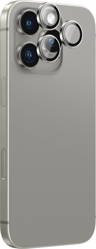 AmazingThing AR hliníkové sklo se 3 čočkami a rámečkem objektivu fotoaparátu pro iPhone 16 Pro / 16 Pro Max - šedé