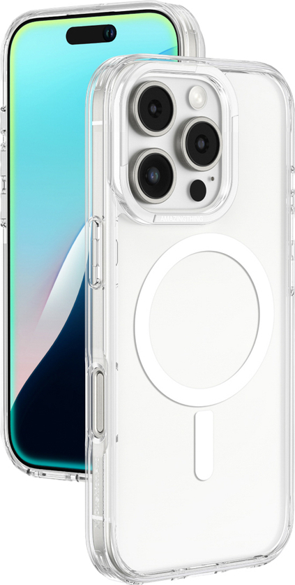 Pouzdro AmazingThing Minimal Mag s magnetickým kroužkem pro iPhone 16 Pro Max - průhledné