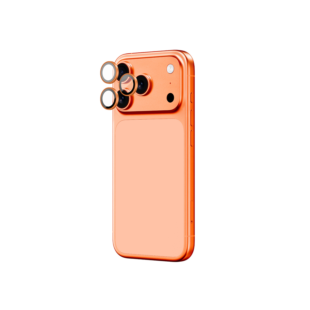 Ochranné sklo AmazingThing pro iPhone 17 Pro / Pro Max - s oranžovým rámečkem