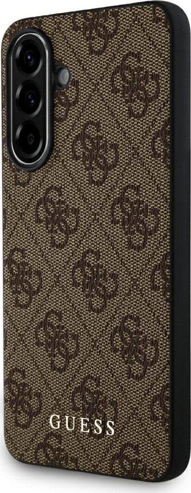 Guess 4G kovový kryt se zlatým logem pro Samsung Galaxy A56 - hnědý
