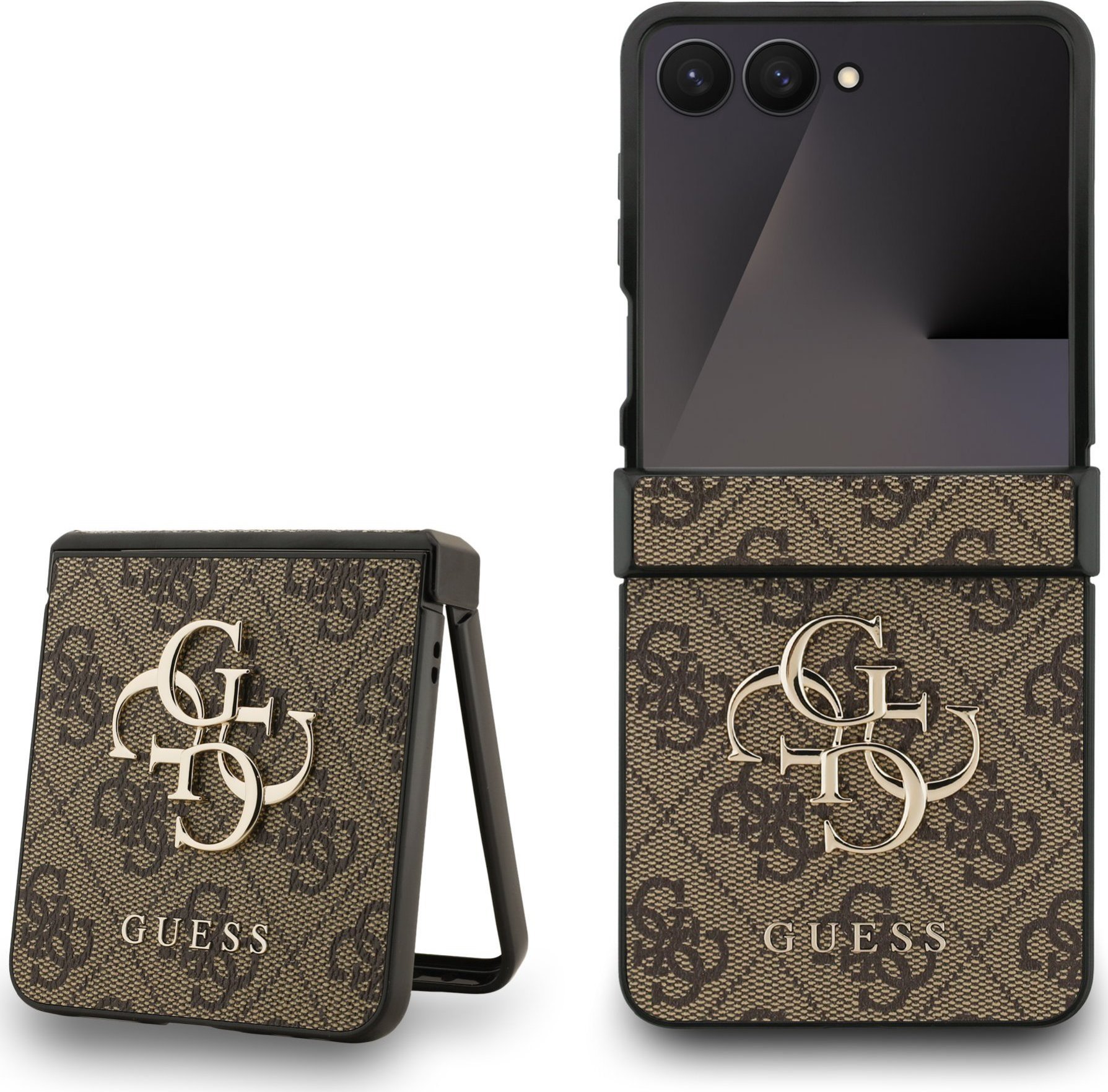 Guess Big 4G Logo Klasický kryt s logem pro Samsung Galaxy Z Flip 7 - hnědý