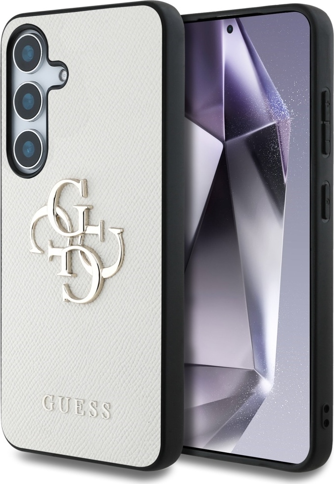 Pouzdro Guess Grained Big 4G Logo Small Classic Logo pro Samsung Galaxy S25 béžové