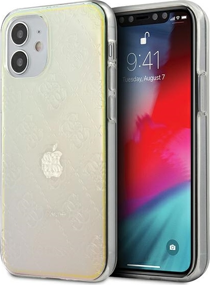 Guess GUHCP12S3D4GIRBL pevný kryt pro iPhone 12 mini 5,4" iridescentní/opálový 4G s 3D vzorem a kolekcí