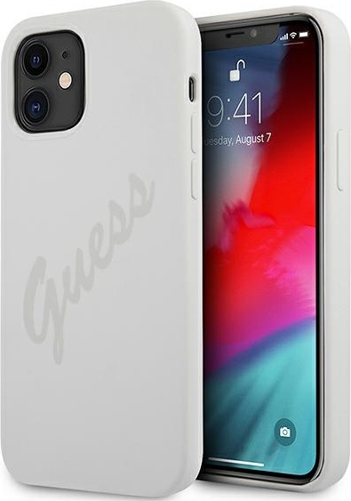 Guess GUHCP12SLSVSCR pevný kryt pro iPhone 12 mini 5,4" krémový/krémový s motivem Script Vintage