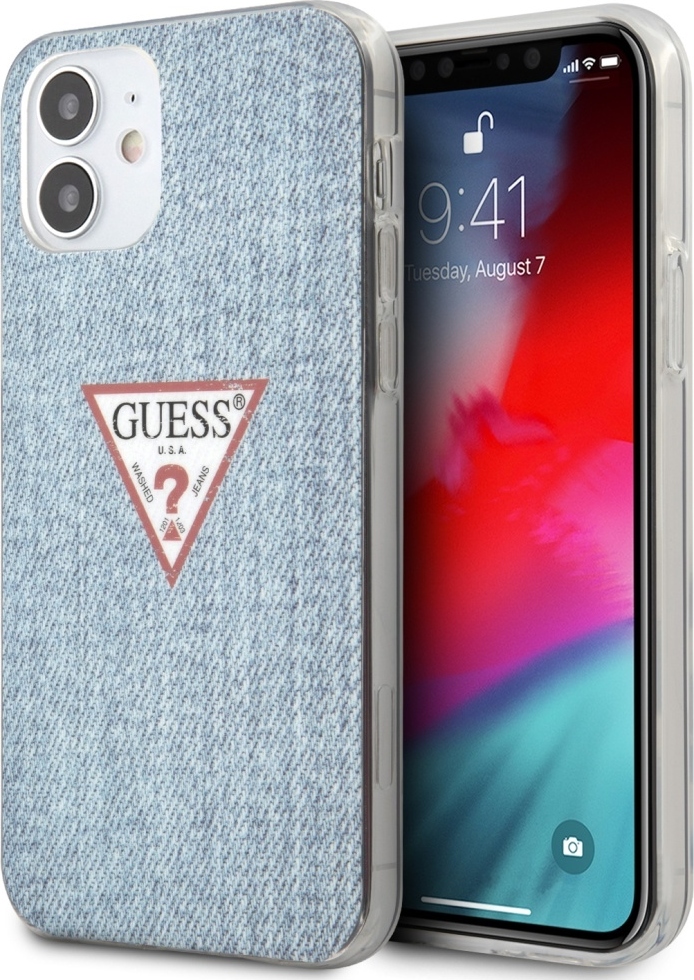 Guess GUHCP12SPCUJULLB Pevný kryt na iPhone 12 mini 5,4" modrý/světle modrý Jeans Collection