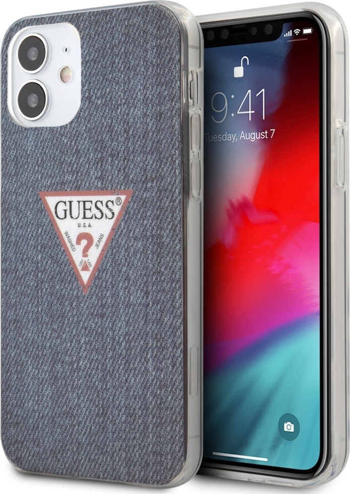 Guess GUHCP12SPCUJULDB Pouzdro na iPhone 12 mini 5,4" tmavě modré/tmavě modré, kolekce Jeans