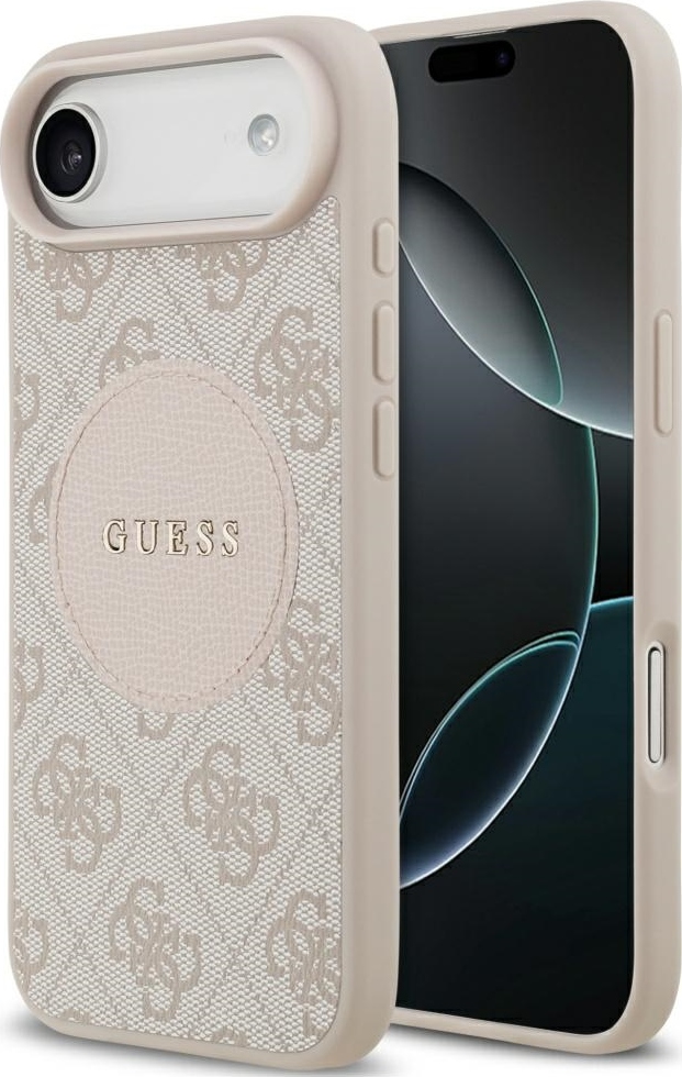 Pouzdro Guess 4G Circle Classic Logo MagSafe pro iPhone Air - růžové