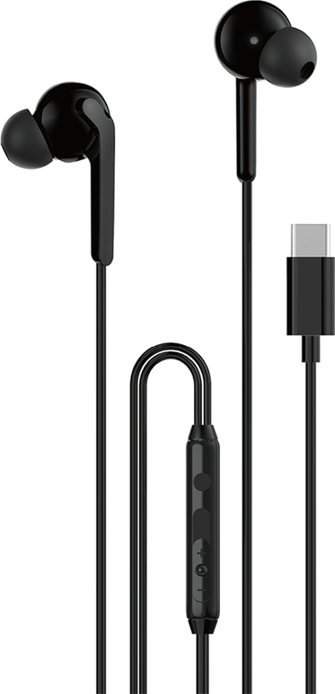 Dudao X3C+ Kabelová sluchátka do uší s USB-C 1,2 m - Černá