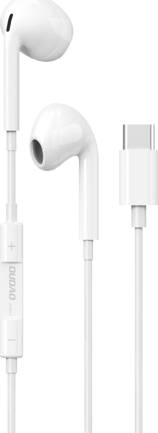 Sluchátka do uší Dudao s konektorem USB typu C, bílá (X14PROT)