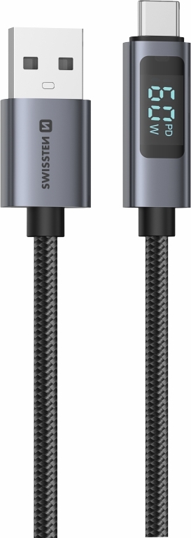 SWISSTEN LCD KABEL USB-A / USB-C 1 M