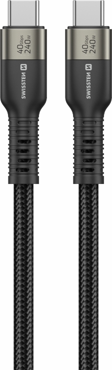 SWISSTEN DATOVÝ VIDEO KABEL USB 4.0, USB-C, 240W, 8K@60Hz, 40 GB/s, TB3 & TB4, 1,5 M ČERNÝ