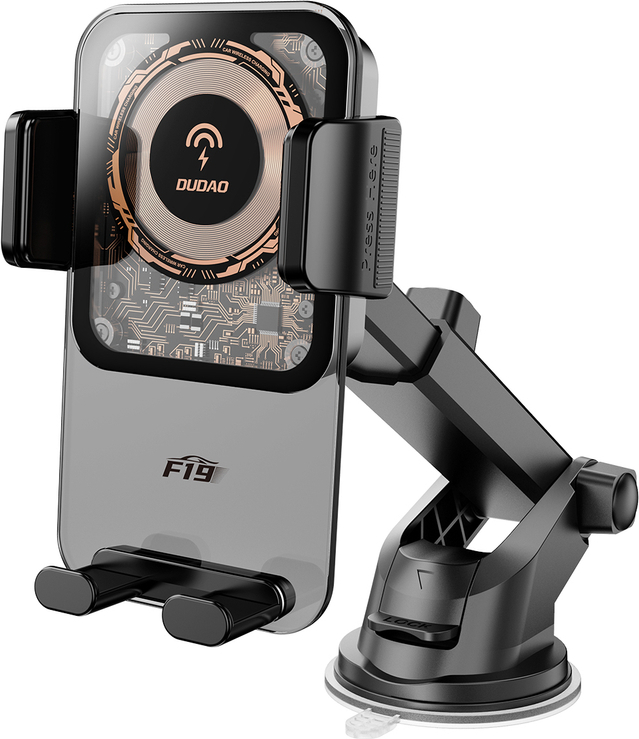 Držák do auta Dudao F19 s indukční nabíječkou 15W - černý