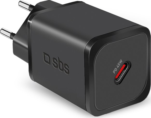 SBS TETRGAN1C45W 45W GaN USB-C nástěnná nabíječka s funkcí Power Delivery - černá