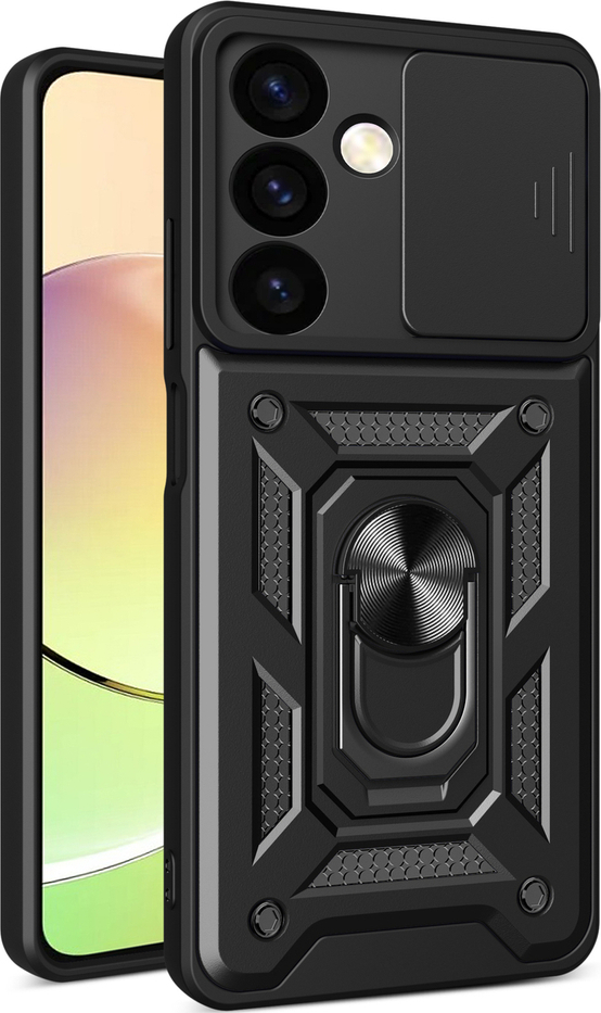 Hybridní pancéřový kryt Camshield pro Xiaomi POCO C65 / Redmi 13C s ochranou fotoaparátu - černý