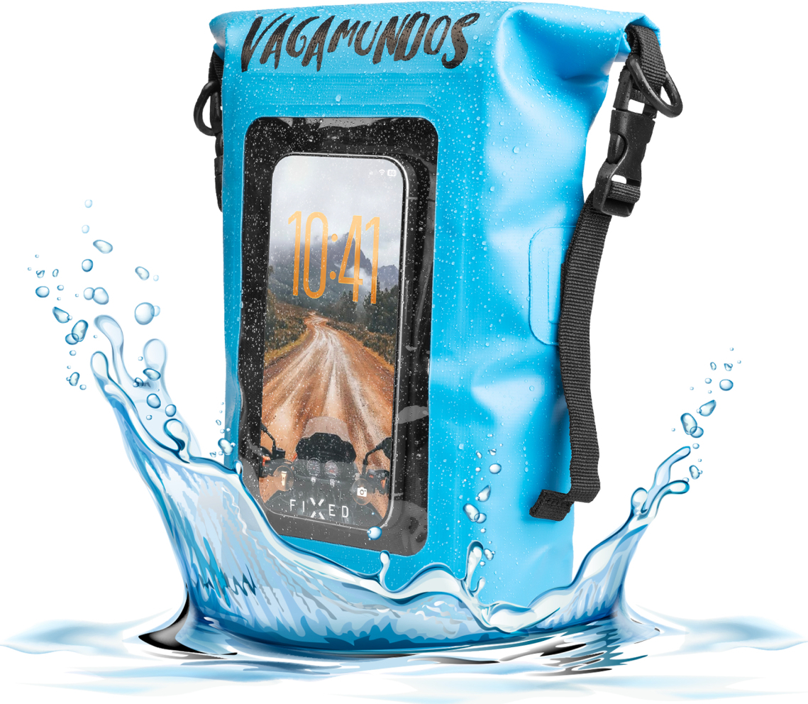 Voděodolný vak FIXED Float Bag s kapsou pro mobilní telefon 3L Vandrácký Speciál, modrý
