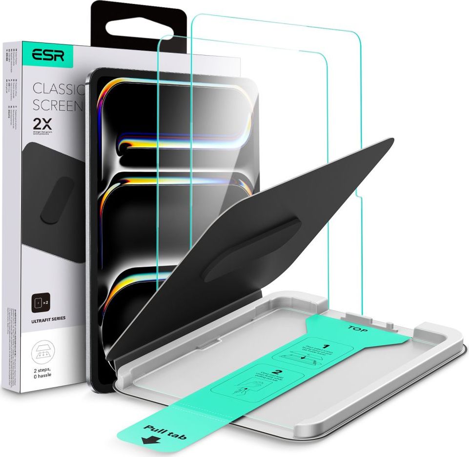 Tvrzené sklo ESR ULTRAFIT TEMPERED GLASS 2-PACK IPAD PRO 13” 7 / 8 / 2024-2025 CLEAR