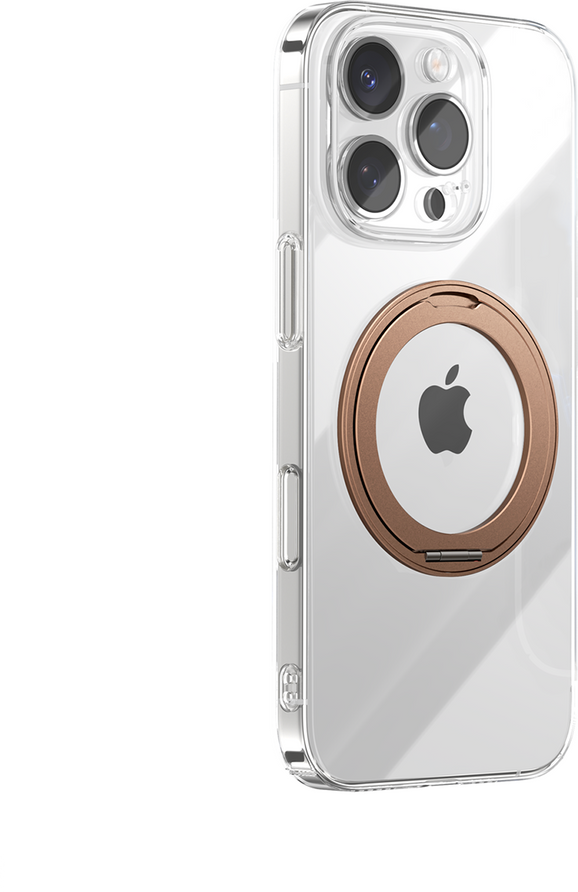 Ultratenký kryt Joyroom JR-16JL6 pro iPhone 16 Pro s 360° stojánkem a kompatibilním MagSafe – zlatý