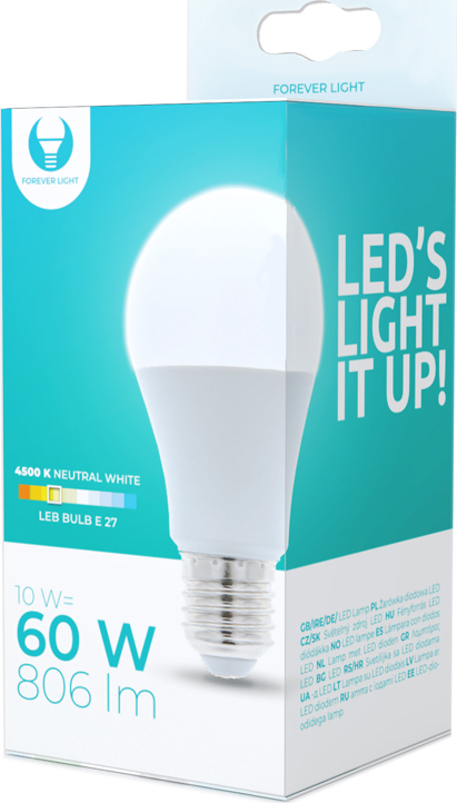LED žárovka E27 A60 10W 230V 4500K 806lm Forever Light
