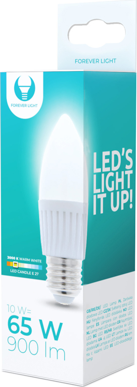LED žárovka E27 C37 10W 230V 3000K 900lm keramická Forever Light