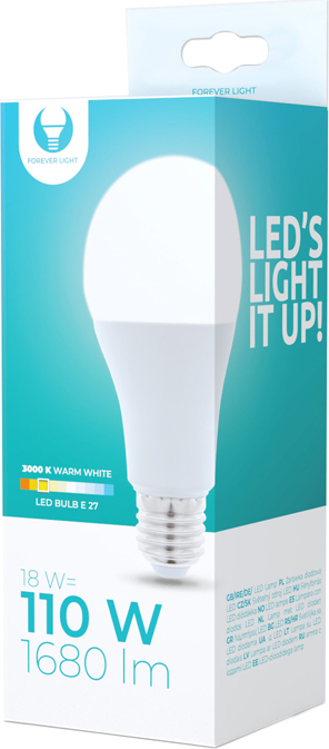 LED žárovka E27 A65 18W 230V 3000K 1680lm Forever Light