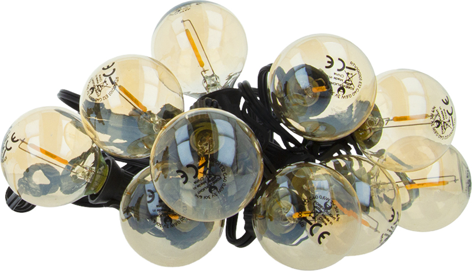 Solární girlanda Forever Light LED SUNARI FLS-125 5,5m + 10 žárovek zlatá G40 IP44