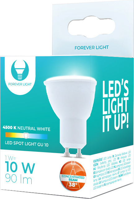 LED žárovka GU10 1W 230V 4500K 90lm 38° Forever Light
